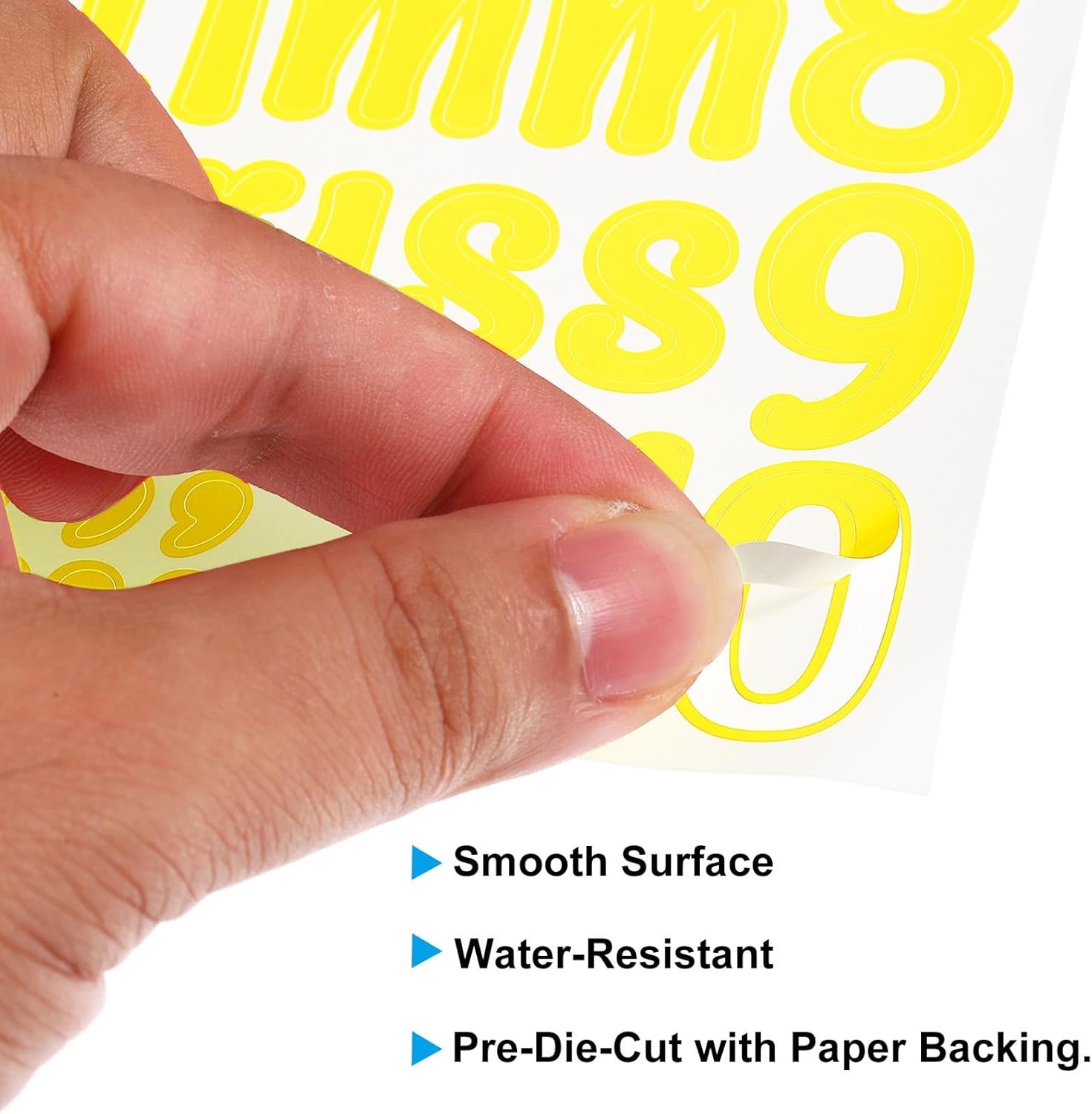 PATIKIL Vinyl Letters Numbers Stickers Kit, 1512 Pieces 12 Sheets Self Adhesive Decals for Mailbox Sign Address DIY Crafts Card (Yellow)