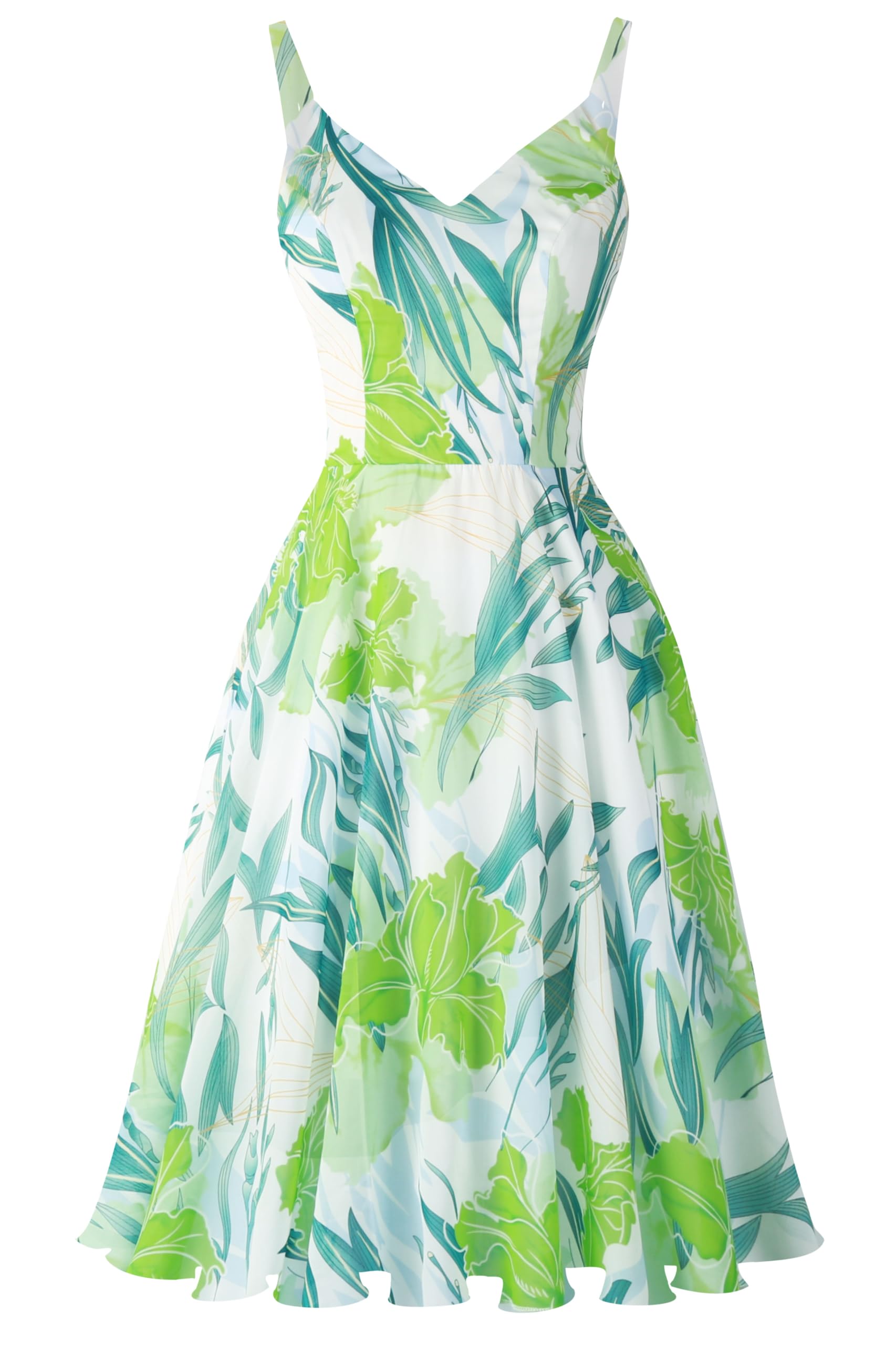 Ellames Women's 2026 Summer Dress Spaghetti Strap Cocktail Swing Beach Dresses V Neck Sundress