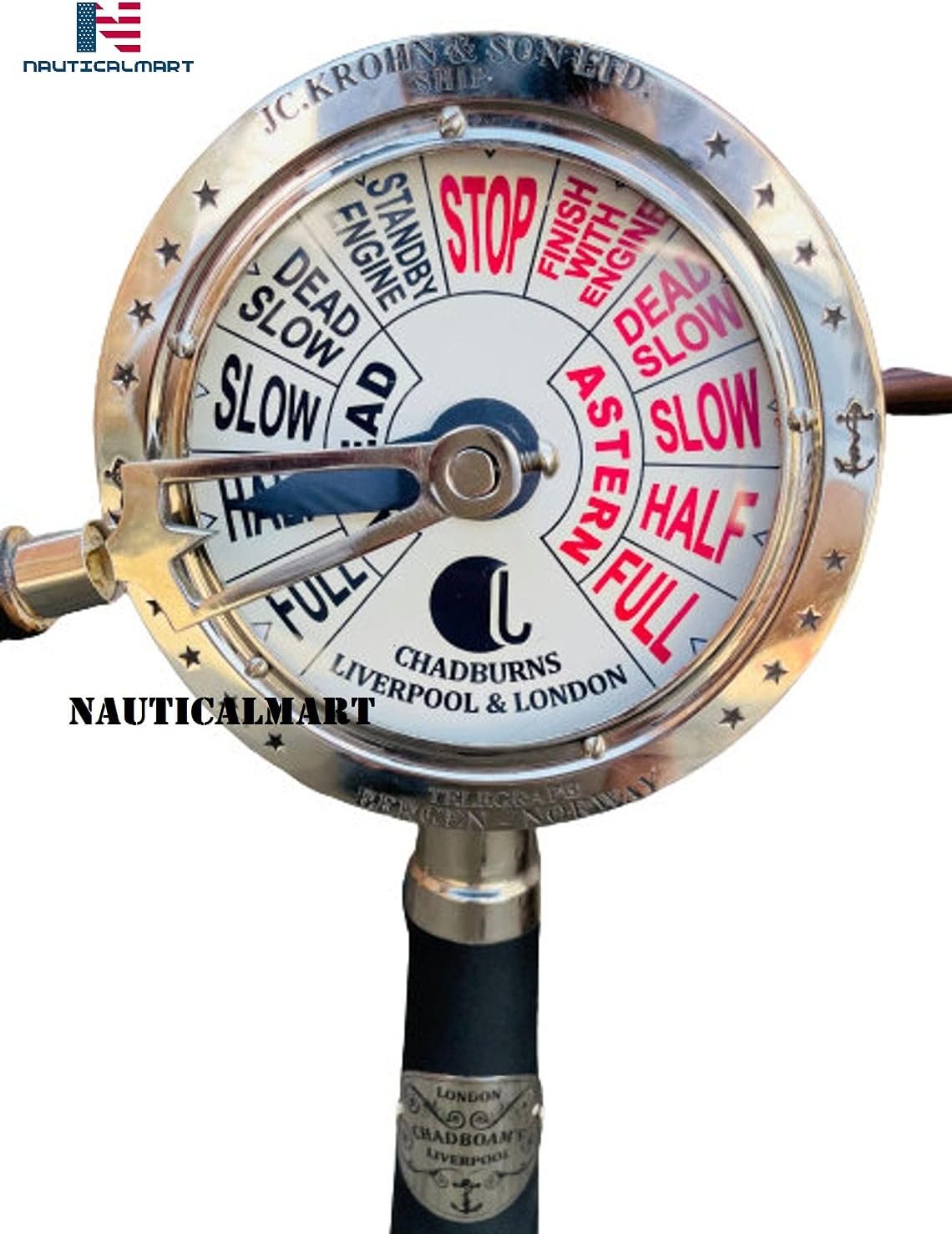 Nautical 20" Marine Ship Engine Room Telegraph in Double Tone Finish | Ship Instrument Working Instrument | Antique Marine Telegraph (Nickle Finish)