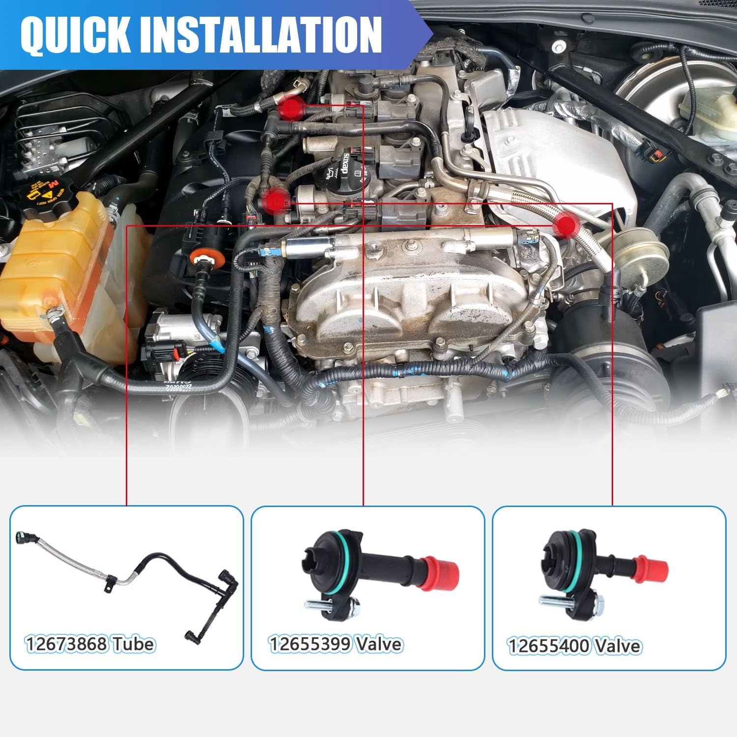 12673868 12665166 12665167 25201122 12663027 PCV Tube & Valve Kit