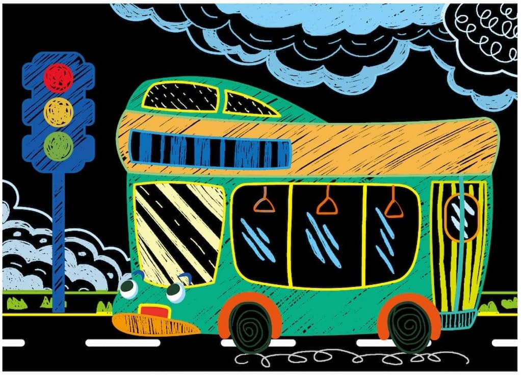 Avenir's Mini Scratch Book: Cars Edition Offers 15 Pages of Creativity and Wonder, Suitable for Ages 3+, Allowing Children to Scratch and Reveal Vivid Colors.