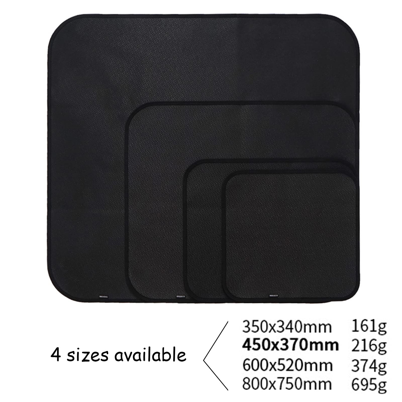 Tappetino per braciere, 60 * 52CM Stuoia Ignifugo Stuoia per sotto la griglia, protegge patio terrazza erba da incendio, Tappeto per Pozzo del Fuoco per Falò Barbecue Smokier Grill a Carbone, Nero-L