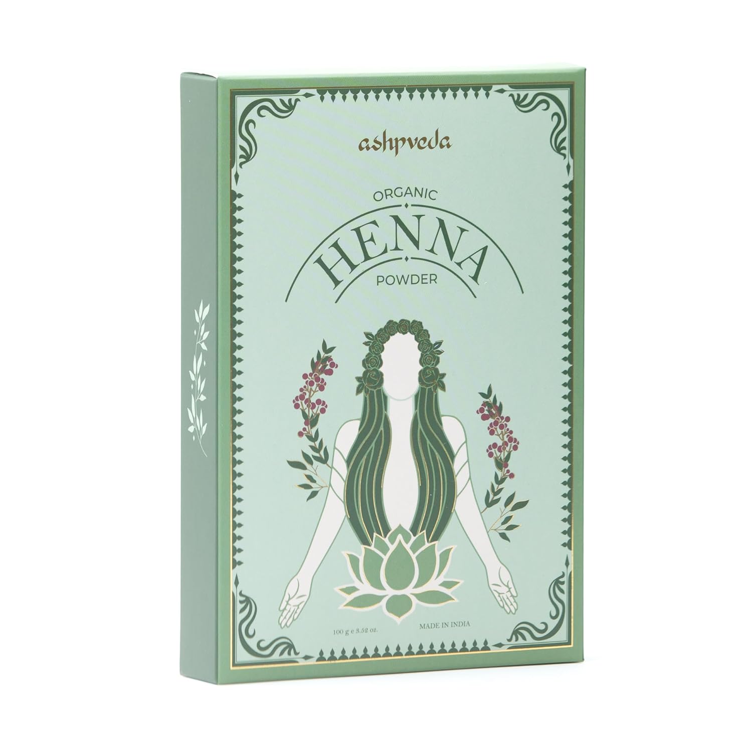 Organic Henna Powder Hair Colour - Triple Refined, Sun Dried, Natural & Herbal Premium Henna Powder with Shikakai and Bhringraj | No Ammonia, No Chemical | Nourishes Hair and Scalp (100 gm)
