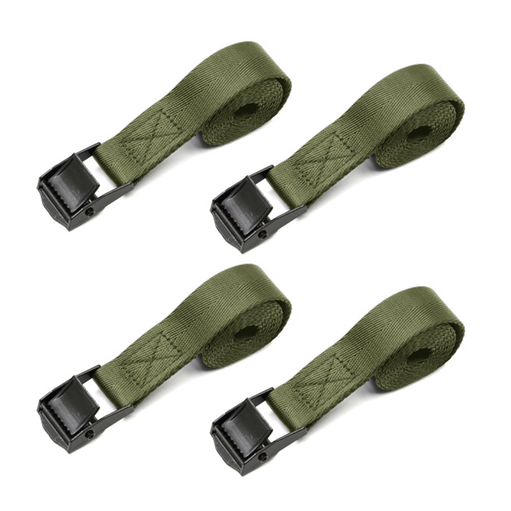 SHUBEIEUMI Tie Down Straps, 4 Pack Straps with Buckles(Army Green)