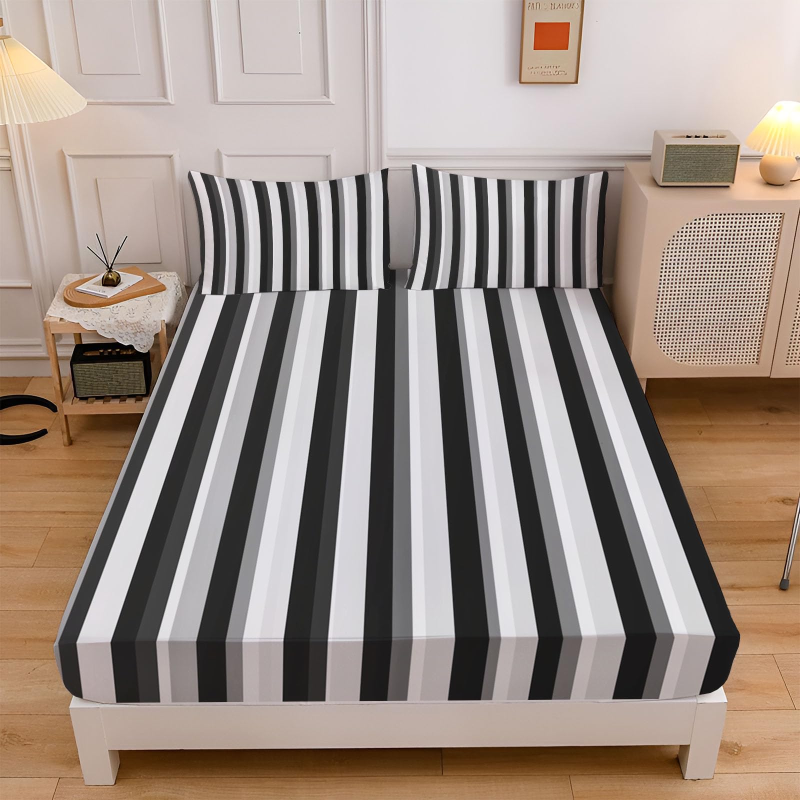Drap housse géométrique moderne pour transformer l'ambiance de la chambre