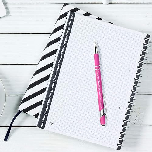 Miniatura 4 de 24 bolígrafos personalizados a granel con punta de lápiz capacitivo, bolígrafos personalizados de 0.020 in con nombre, logotipo o mensaje grabado,