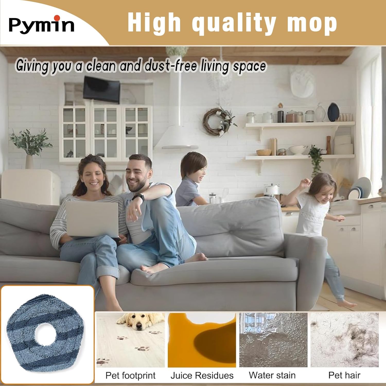 Pymin 20 PCS Vacuum Accessories for Eufy X10 Pro Omni Cleaner Robot, Replacement Parts Kit with 10 Mop Pads+10 Vacuum Bags