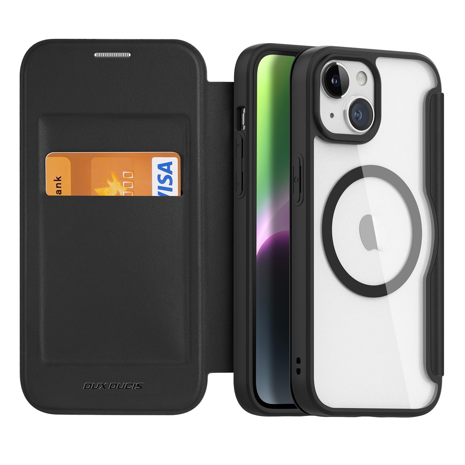 DUX DUCIS for iPhone 15 Flip Case, Compatible with Magsafe, PC + TPU Leather Magnetic Phone Case - Black (B0CJJHJG83) Amazon Price History, Amazon Price Tracker