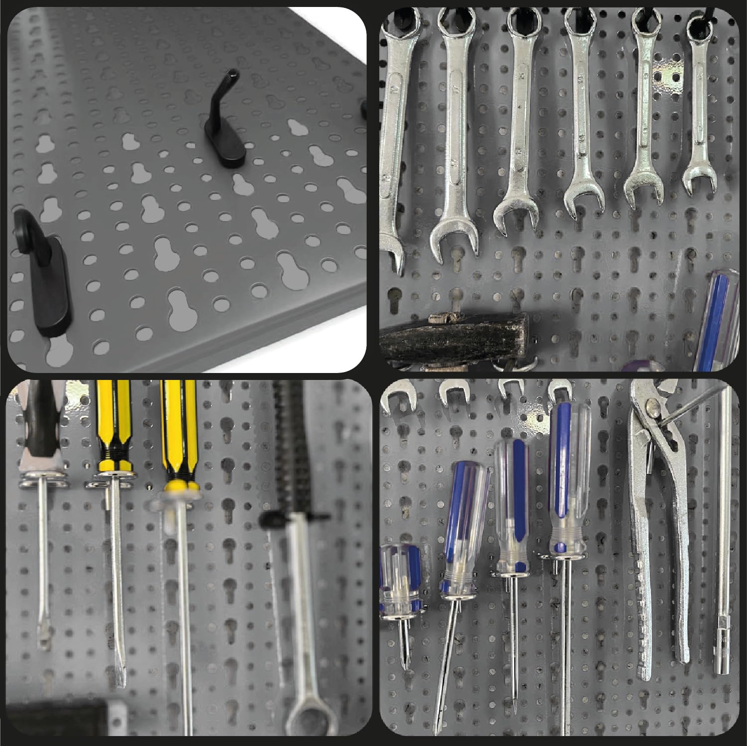 Crisalide® Pannello Portautensili Officina 100x50 cm con Kit Ganci Inclusi – Parete Porta Attrezzi in Metallo per Garage, Banco da Lavoro e Laboratorio – Organizer Utensili da Parete
