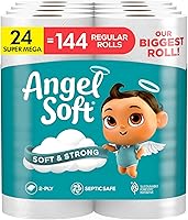 Vista 9 de Angel Soft Papel higiénico, 4 mega rollos = 16 rollos regulares, suave y resistente