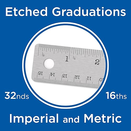 Miniatura 3 de ALVIN Regla de acero inoxidable de 36 pulgadas, modelo R590-36, herramienta de dibujo y diseño para estudiantes y profesionales, ideal para dibujo,