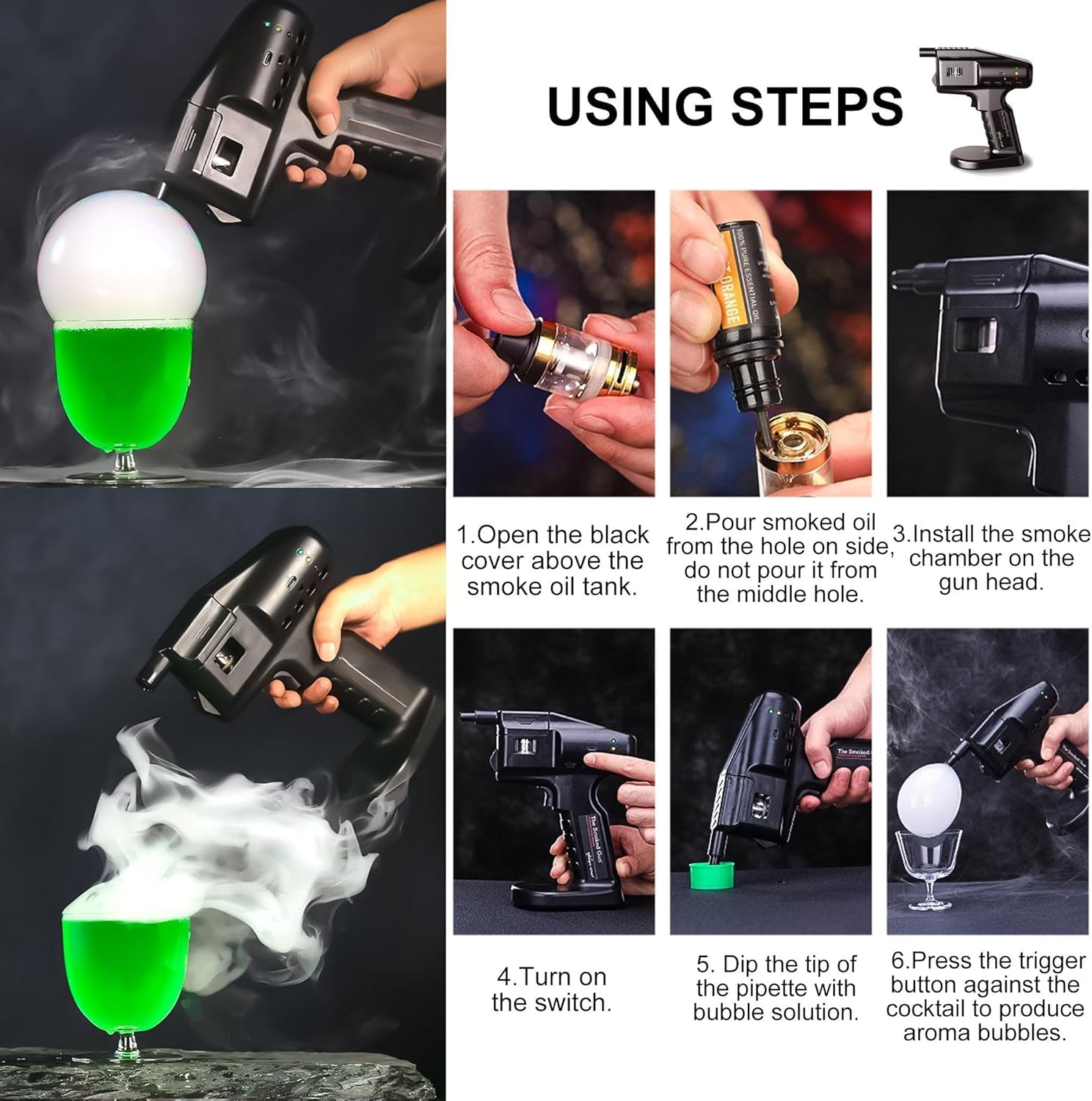 300 Ml/50 Ml di Liquido di Bolle per Cocktail Bubble Maker Smoke Gun Cocktail, 300mlbubble