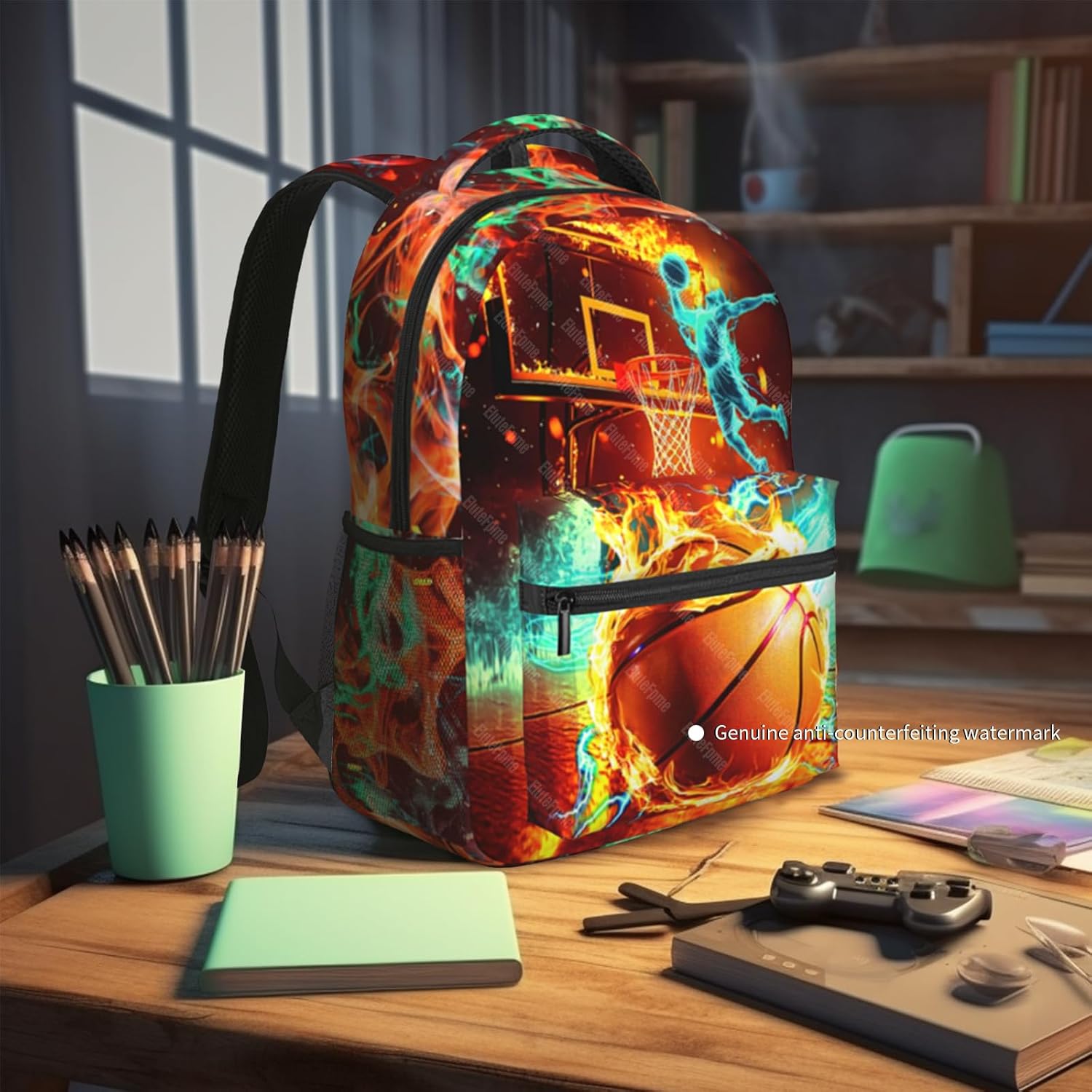 School Backpack for Boys Basketball Boys Backpack for Kids Children Teens Ages 6-18 Elementary Middle School Students Cool Ball Sport Bookbag Travel Back Pack