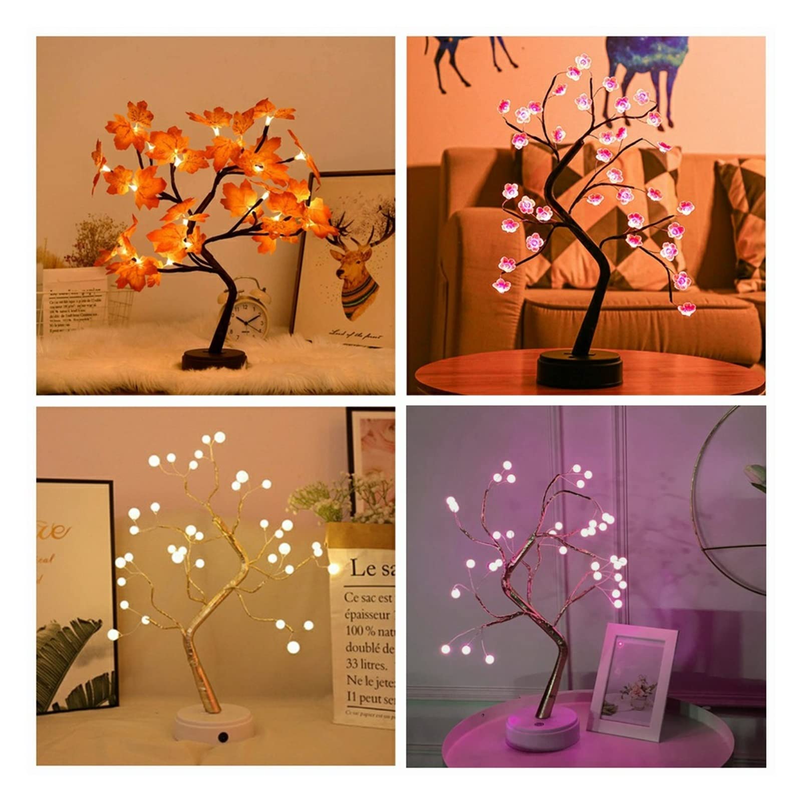 Lámpara Escritorio DIRIGIÓ Luz de noche Mini Navidad Árbol de twinkling de árbol de cobre Lámpara de guirnalda for casa de vacaciones Detalle de dormitorio for niños Luces de hadas luminarias Lamparil
