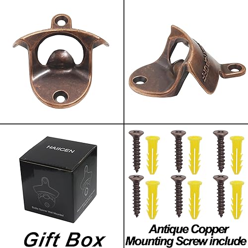 Miniatura 4 de Abrebotellas de pared a prueba de óxido con imán, abridor de botellas de cerveza de montaje magnético montado en poste para cocina y patio (3 piezas)