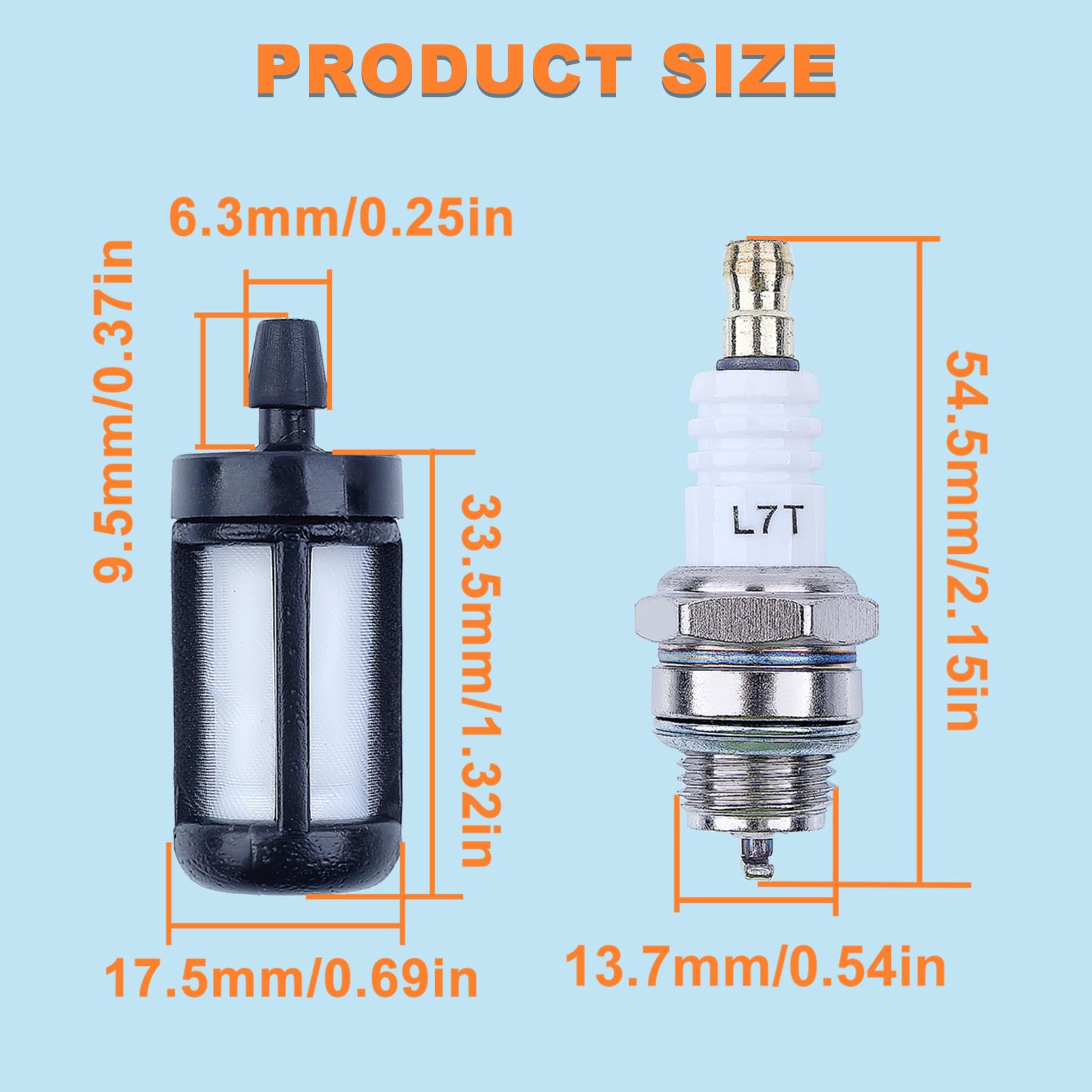 Kit de Reparación de Juntas de Carburador para Stihl FS 38, 45, 55, 46, FS38, FS45, FS55, FS46, HS45, BG45, BG85, MM55, BT45 y C1Q-S66, con Filtro de Aceite, Filtro de Combustible y Bujía