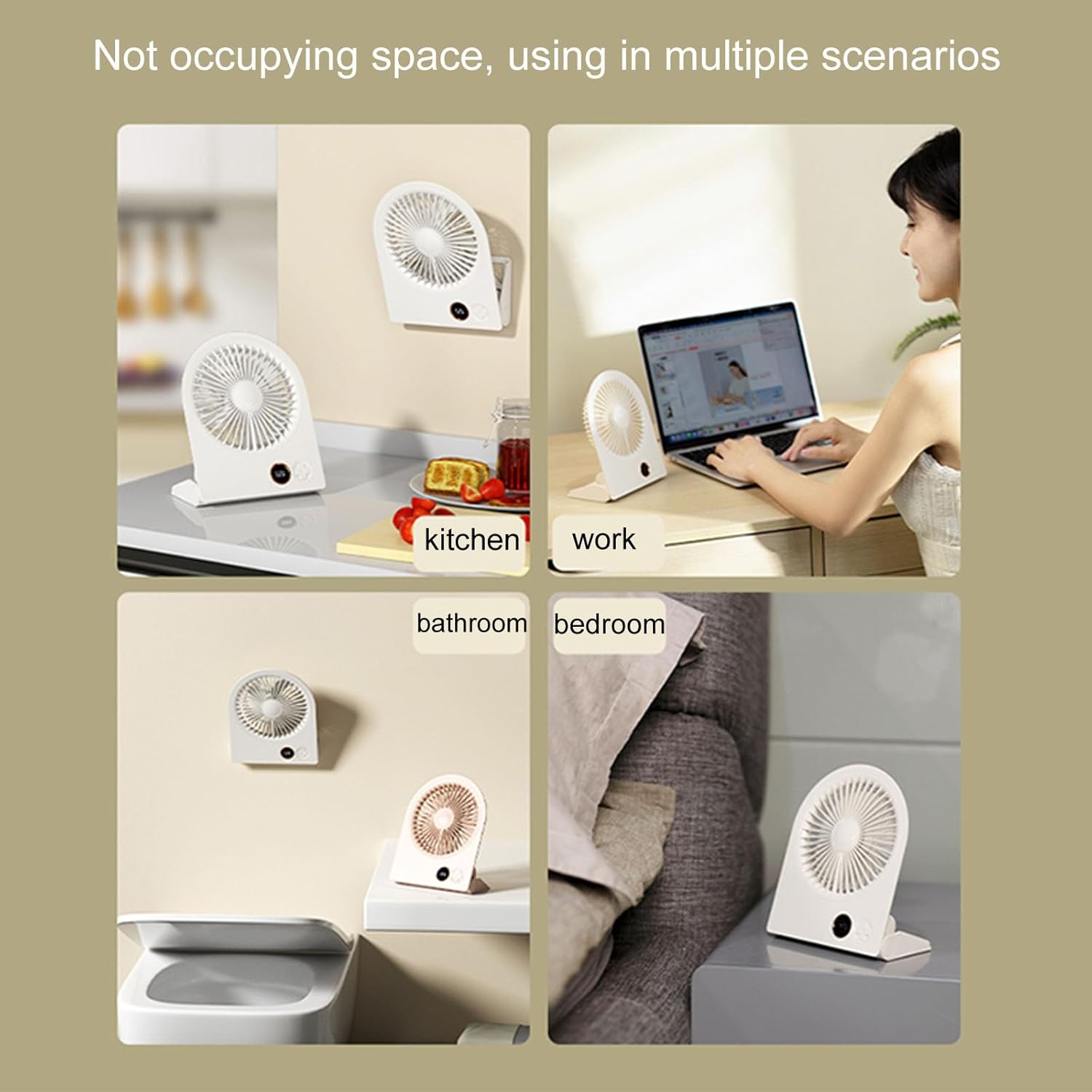 Rechargeable USB Fan Quiet Desktop Ceiling with Multiple Wind Option Cooling Timing Function USB Desk Fan