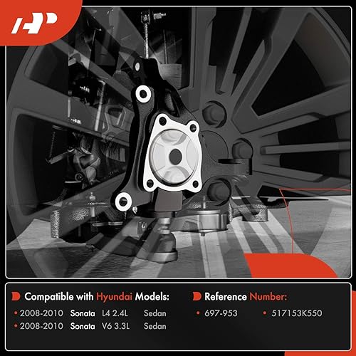 Miniatura 2 de A-Premium Nudillos de dirección de suspensión delantera compatibles con Hyundai Sonata 2008-2010 Sedan 2.4L 3.3L, lado izquierdo del conductor,