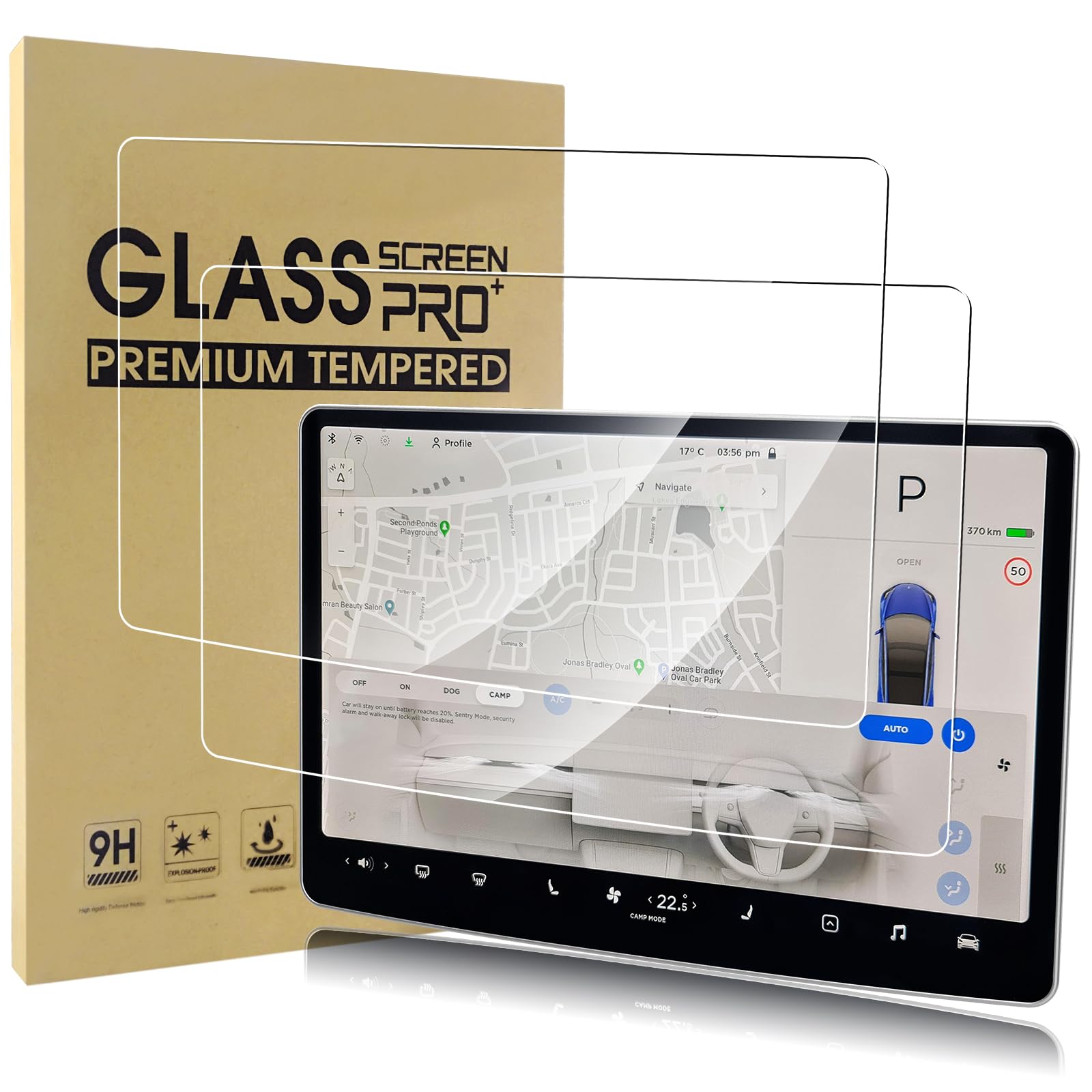 Photo 1 of Simpeak 2-Pack 9H Screen Protector Compatible with Tesla Model Y (2025-2020) / Model 3 (2023-2017) 15-Inch Touchscreen Accessories, Anti-Scratch, Sensitive Touch