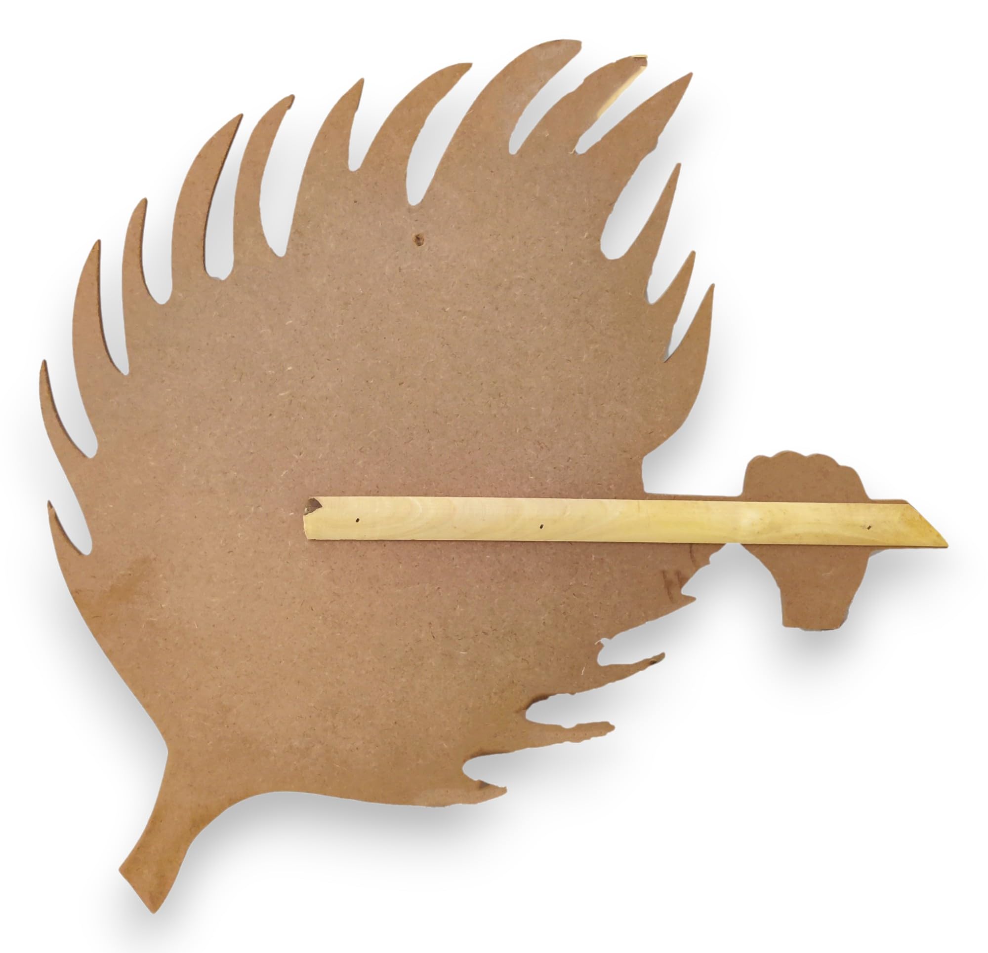 Wooden DIY Peacock Feather Mor Pankh Shaped Name Plate with Bansuri for Home Décor Wall Hanging Decorate with Resin Art & Craft-image-23