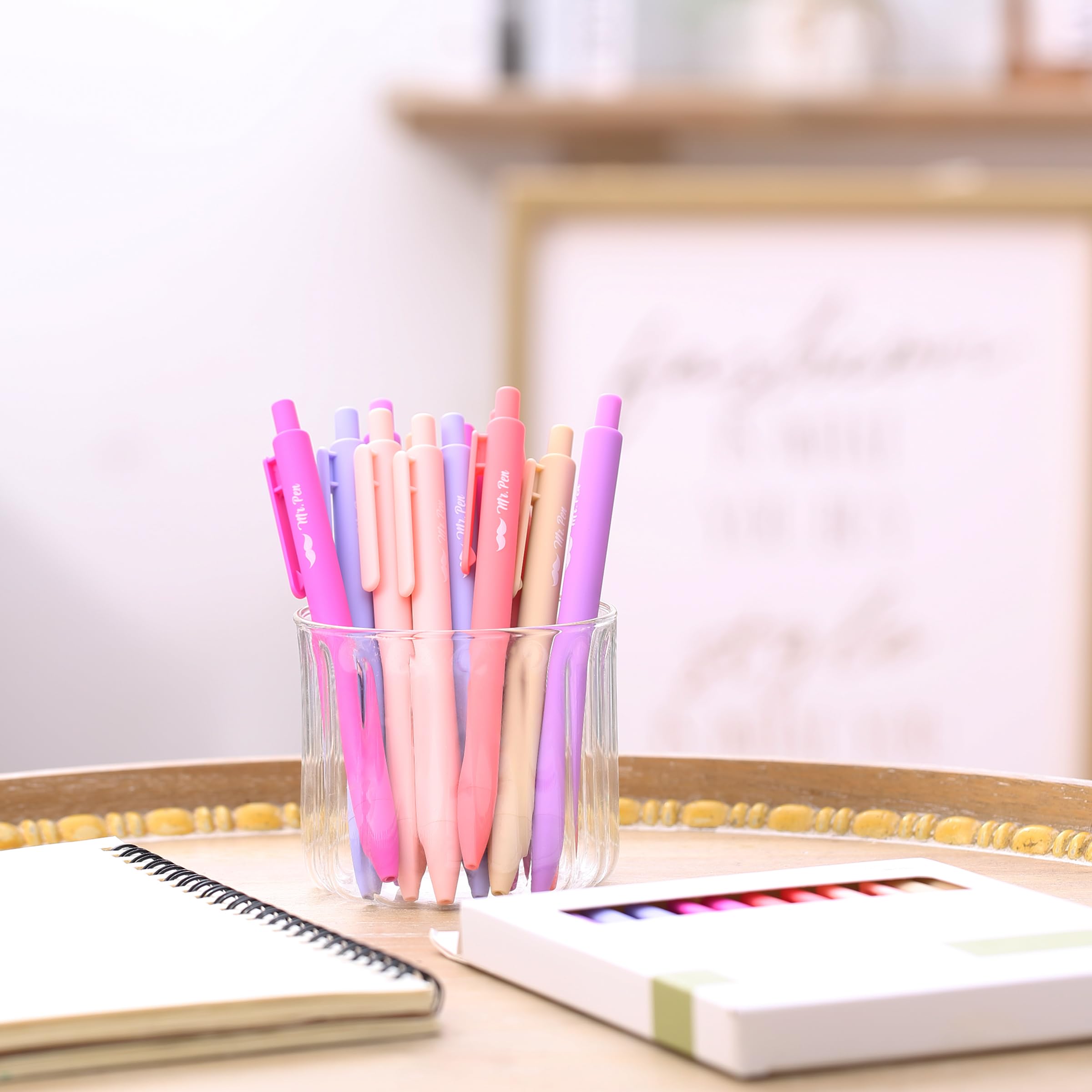 Mr Pen- Retractable Gel Pens 12Pack Black Ink Blushing Bloom Color Barrel Gel Pens — view 8