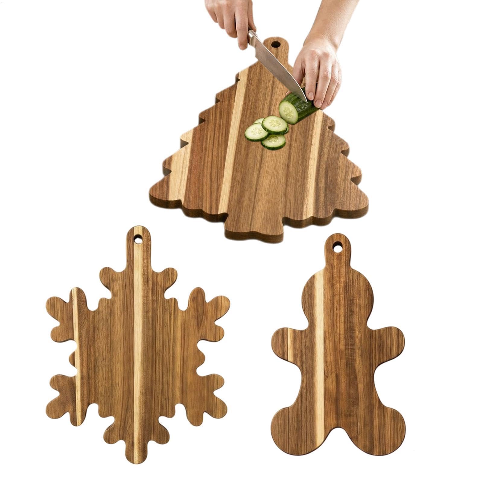 Planche à Découper de Noël Plateau Apéritif en Bois Décoratif et Festif