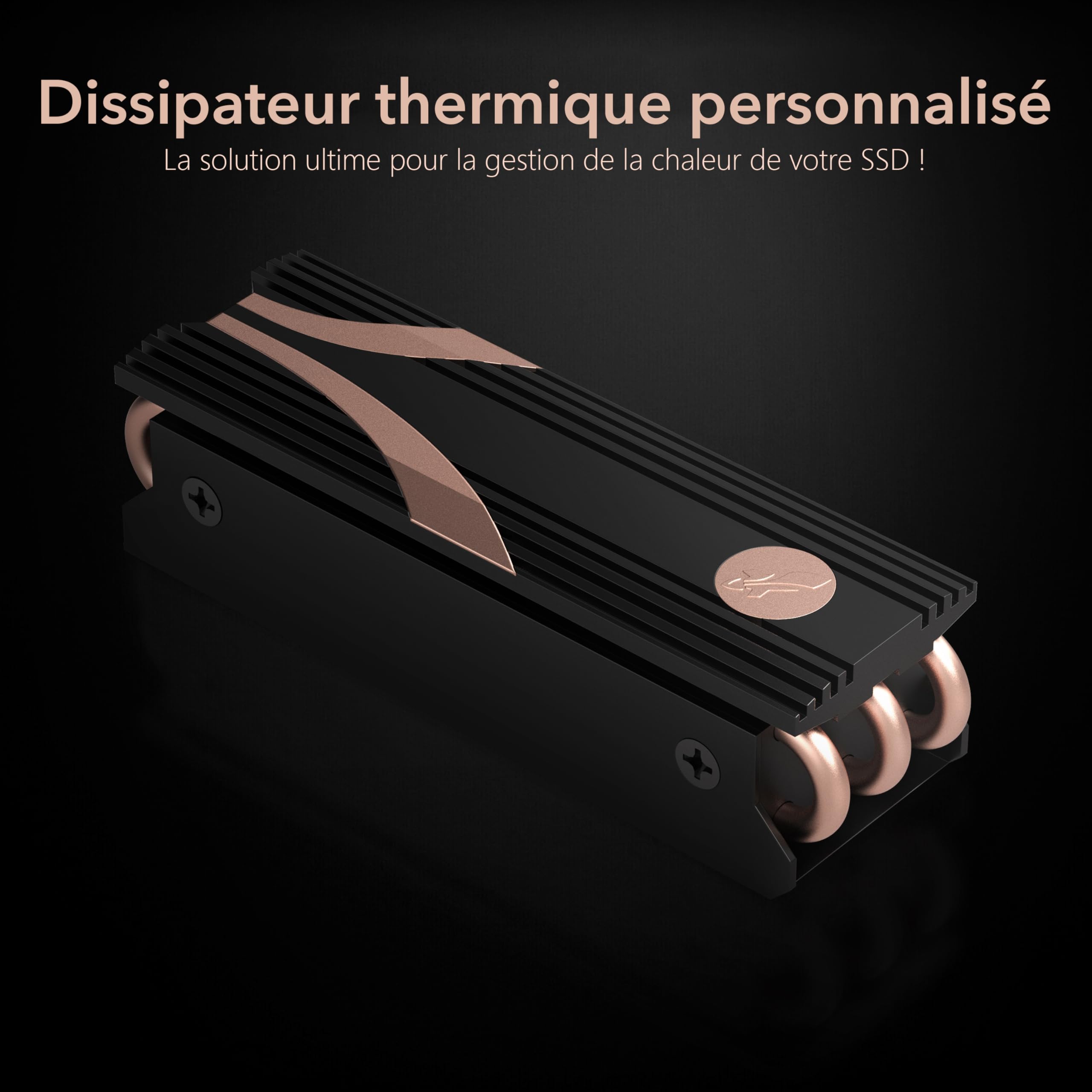 SABRENT Dissipateur thermique ssd NVMe, M.2 Cooler Heatsink, PCIe radiateur Dissipateur compatible avec modules 2280 2260 2242 2230 Conçu pour les ordinateurs de bureau (SB-HTSK)