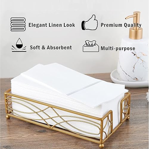 Miniatura 5 de Nervure 100 servilletas de papel plateadas  Servilletas desechables con bolsillo integrado para cubiertos preplegados como tela  Servilletas de cena