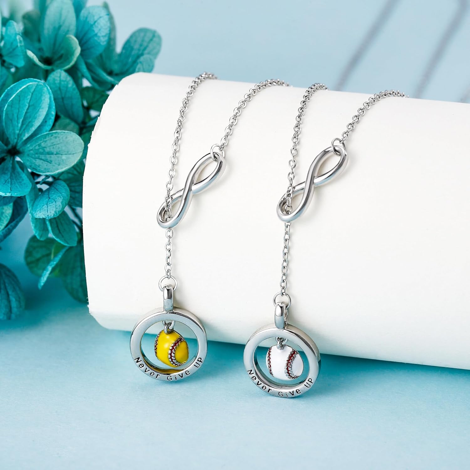 ONEFINITY Sterling Silver Infinity Baseball Pendant Necklace - Baseball & Softball Gifts for Women - Image 2