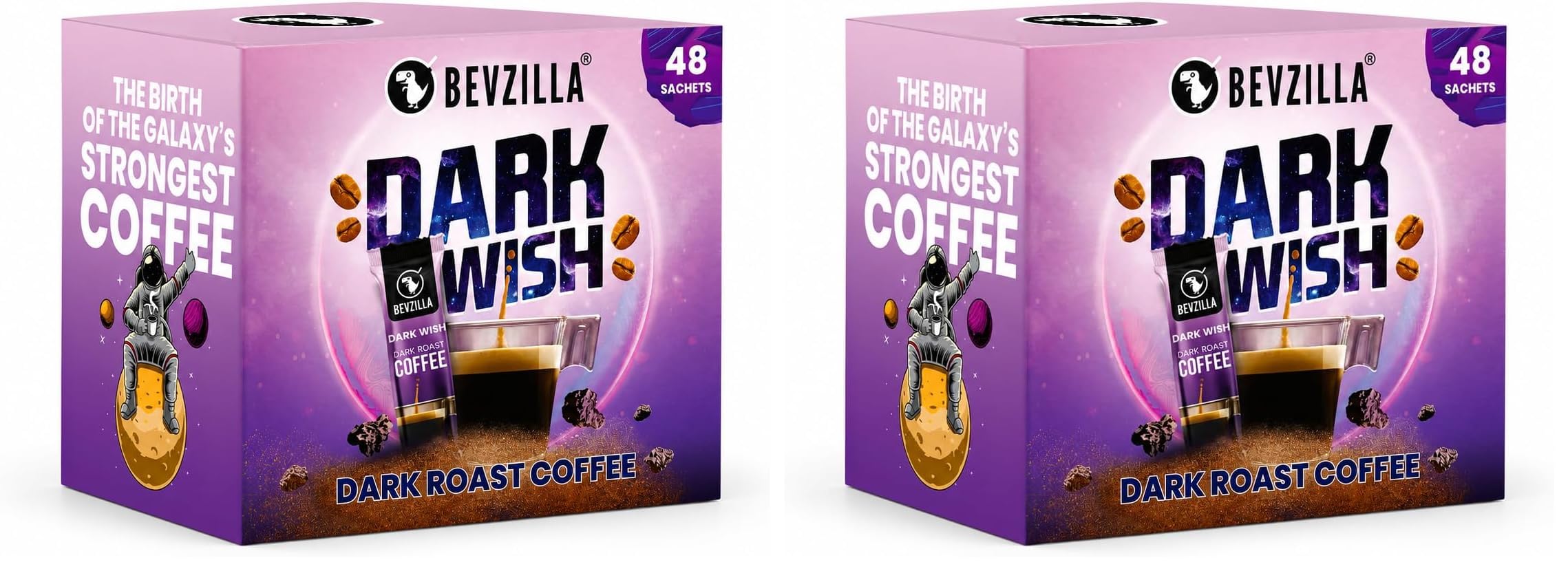 Bevzilla 48 Black Roast Dark Instant Coffee Powder Sachets/Pouches- 96 Grams(Dark Wish Coffee) | Dark Roast Arabica Coffee | Bold & Intense (Pack of 2)-image-12