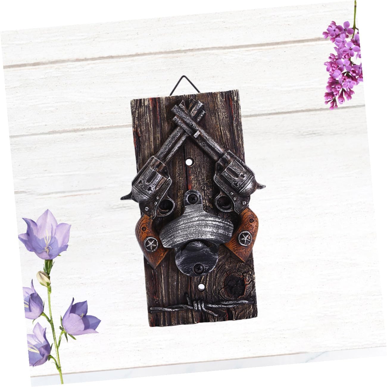 Creative Retro Beer Bottle Opener with Resin Deer Antler Design, Hanging Wall-mount Bar Opener for Home and Bar Use