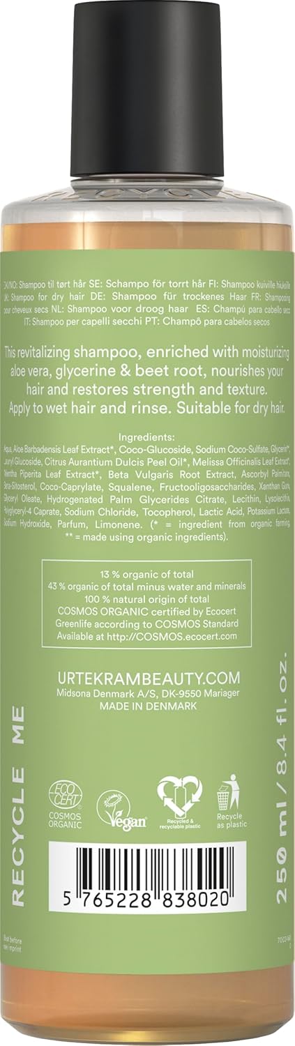 Organic Aloe Vera Shampoo 250ml for Dry Hair
