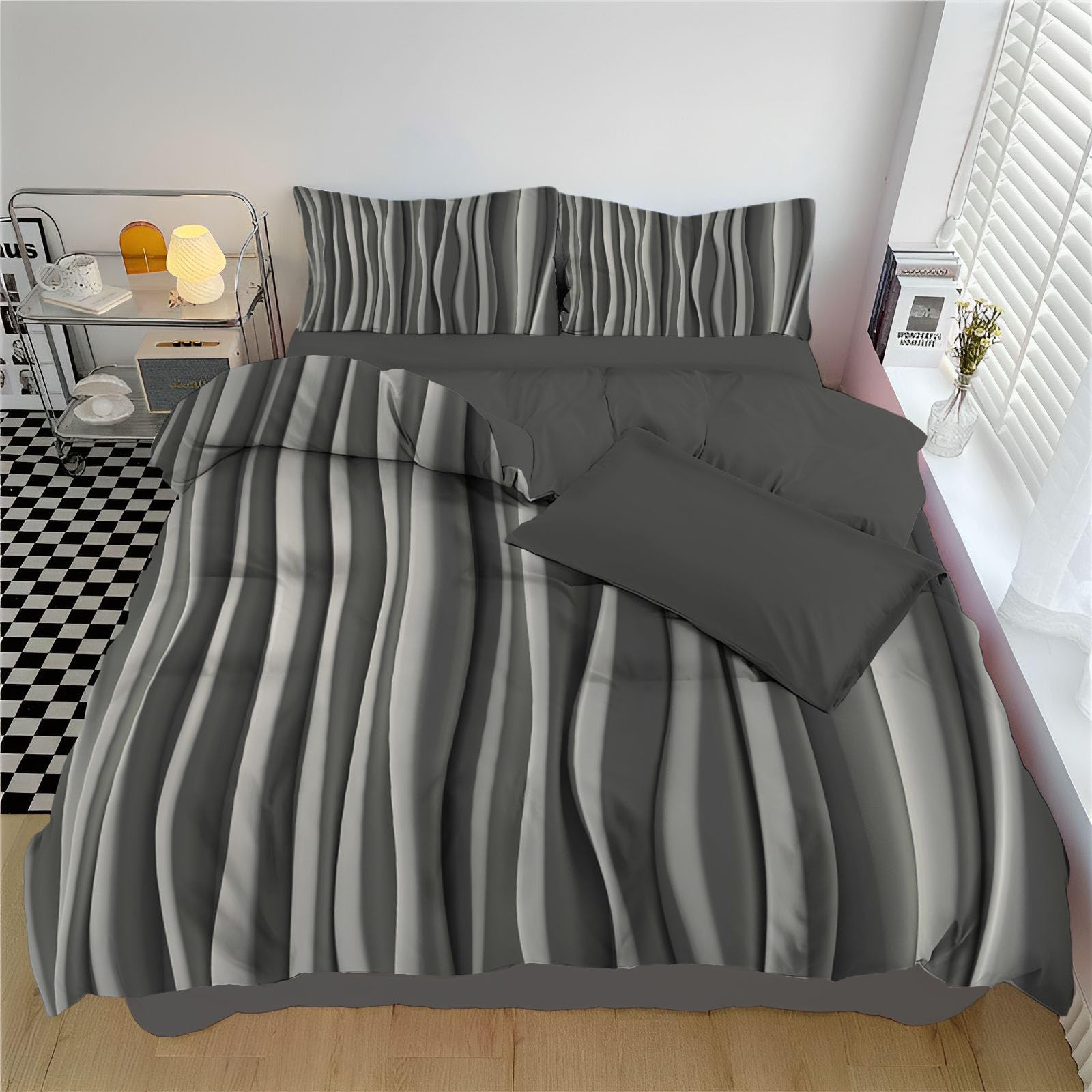 Housse de couette paysages éliminant le stress quotidien parure lit microfibre toucher velours