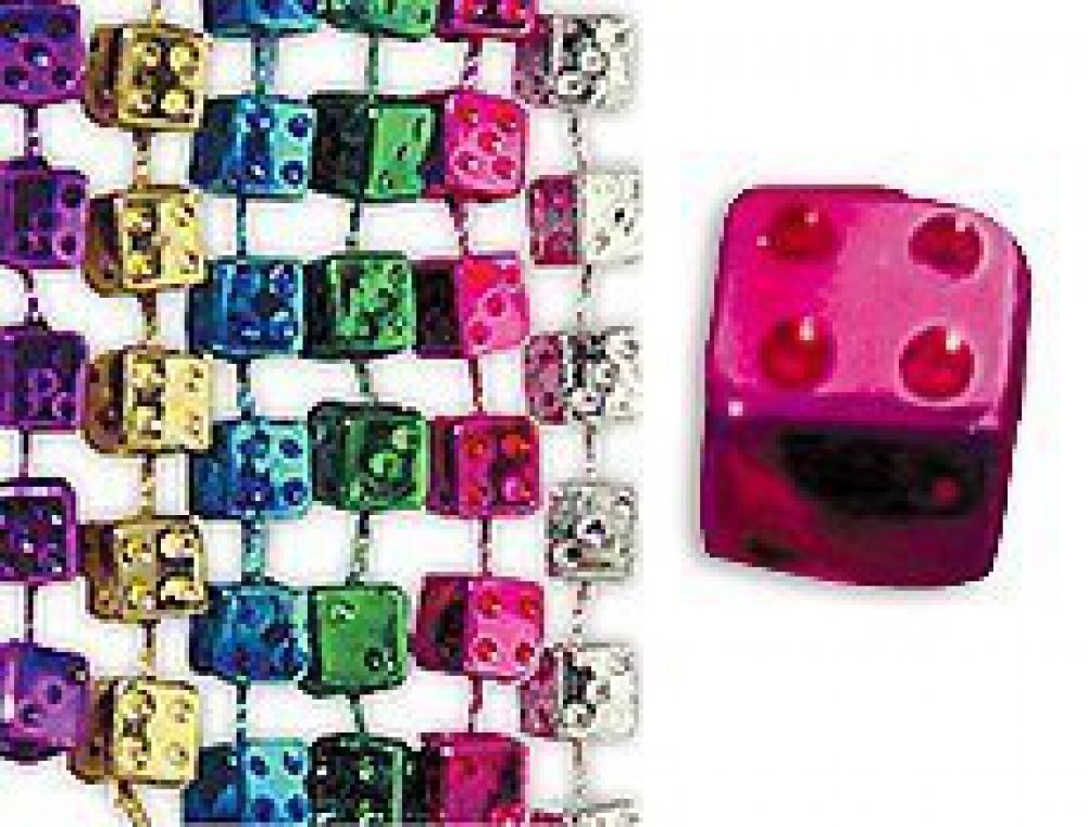 Bunco Dice Marti Gras Bead Necklaces