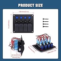 Vista 2 de Panel de Interruptores Marinos de 4 Posiciones Impermeable, Panel de Interruptores Basculantes de Barco Impermeable 12V/24 voltios Interruptor