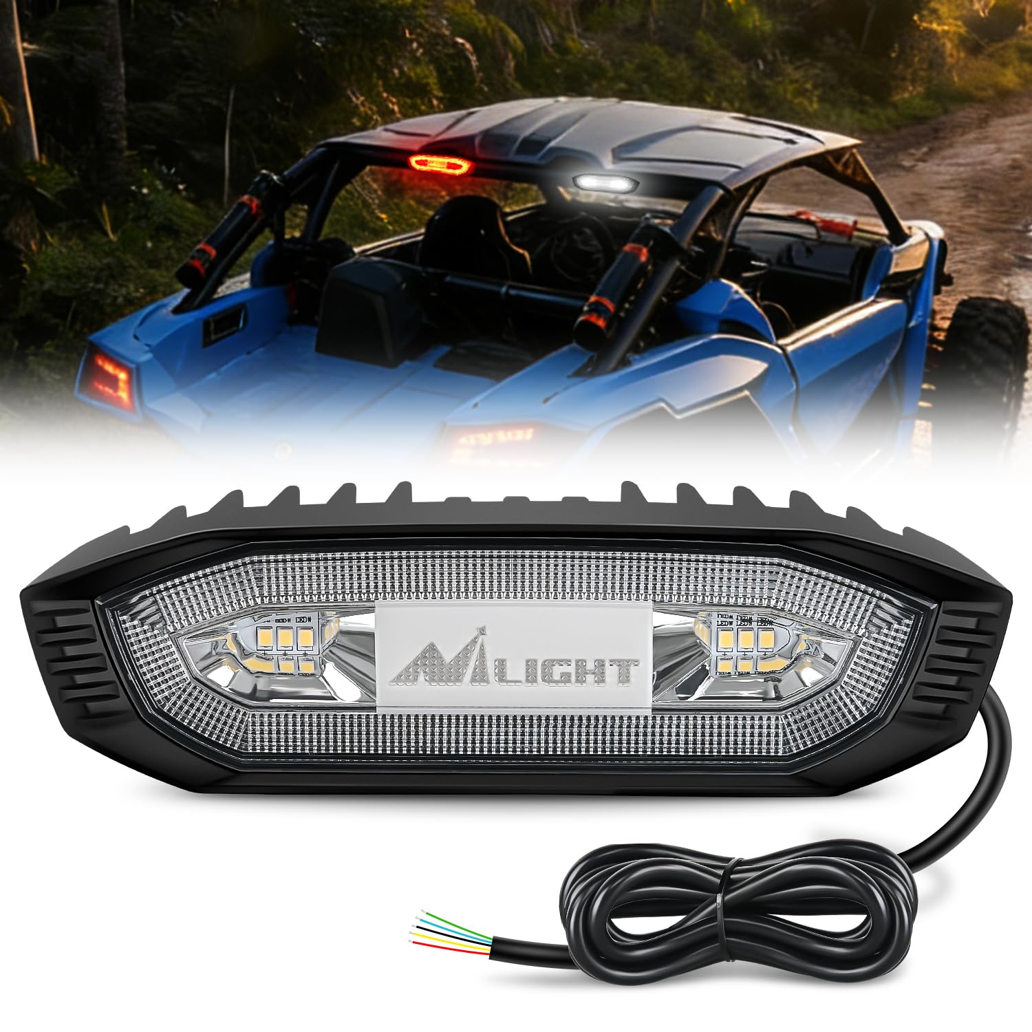 Nilight UTV LED Chase Brake Light Universal 1.75"-2.0" Roll Bar Mount