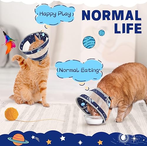 Miniatura 7 de Cono de gato, collar de cono de gato transpirable suave, cono ajustable para gatos para dejar de lamer, cono de cuello resistente al agua para gatos