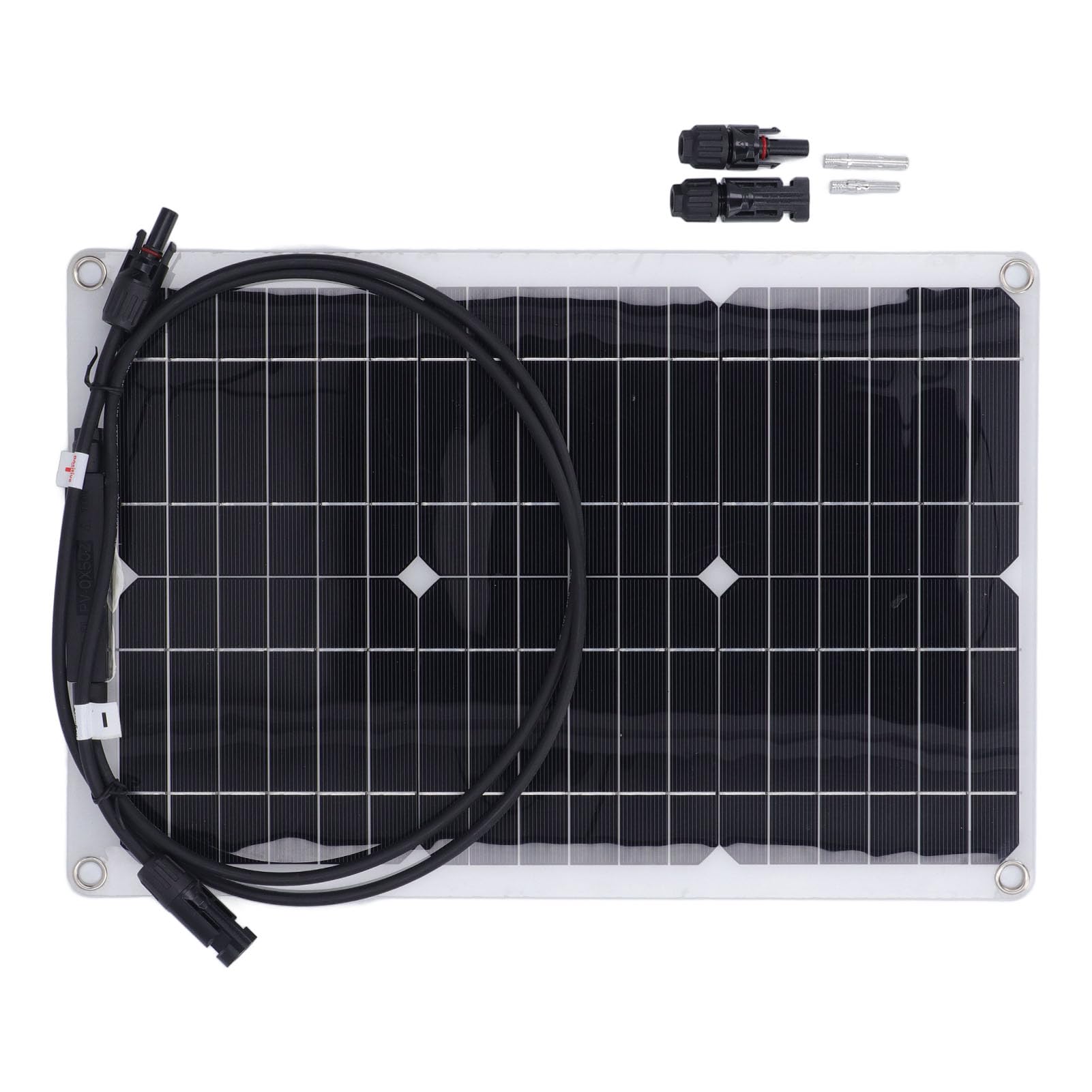 Sorandy 20 W Monokristallines Solarpanel, Hocheffiziente, Flexible Solarladeplatine für Outdoor-Überwachungskameras, Netzunabhängige 12-V-Batterie