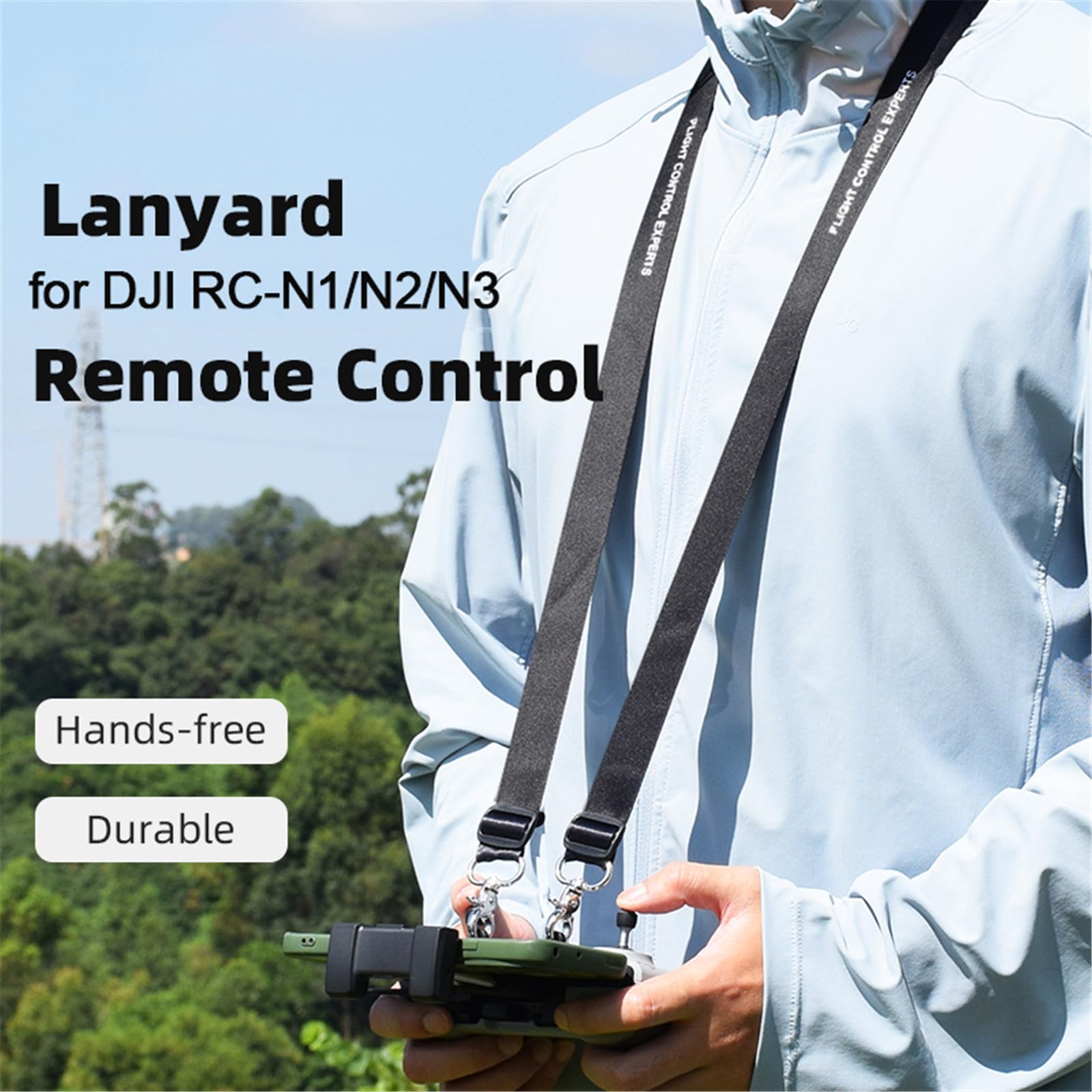 Wtohoby Cordon Tour De Cou Réglable Pour Télécommande DJI RC-N3/N2/N1 - Compatible Mini 4 Pro, Air 3, Mavic 3