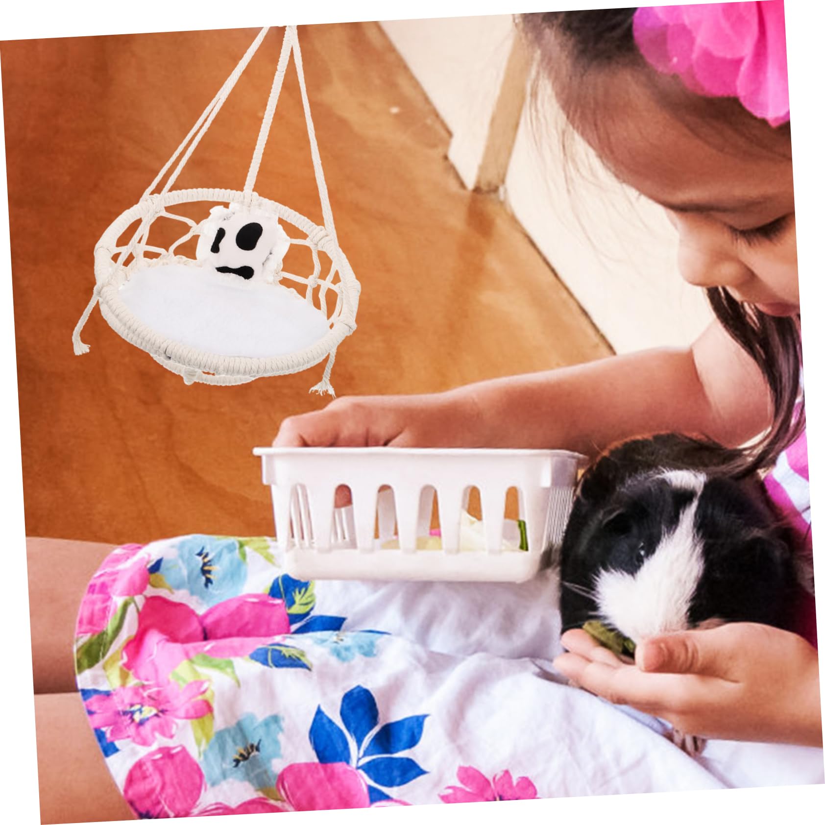 ibasenice Hamster Hängematte für Kleintiere, Beige aus Baumwollseil