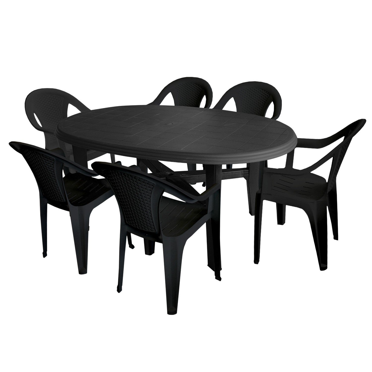 Tavolo da giardino ovale, 165 x 110 cm, colore: antracite