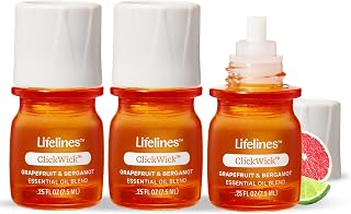 ClickWick Essential Oil Blends for Lifelines Diffusers, 3-Pack Citrus Grove Set - Essential Oil Blend Refill for Candle, Plant & Shower Aromatherapy Diffuser - Fragrance for Diffusers