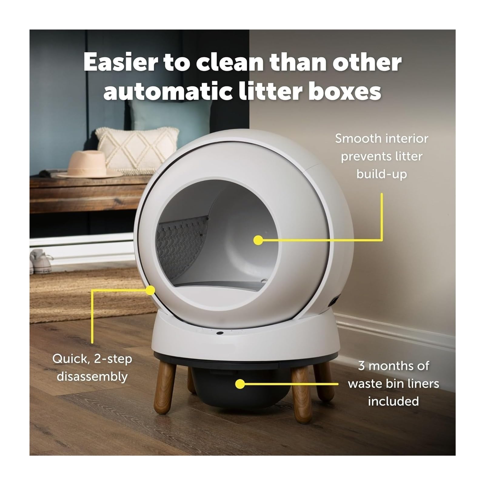 Automatic Cat Litter Box Self Cleaning Smart with Advanced Odor Control Technology