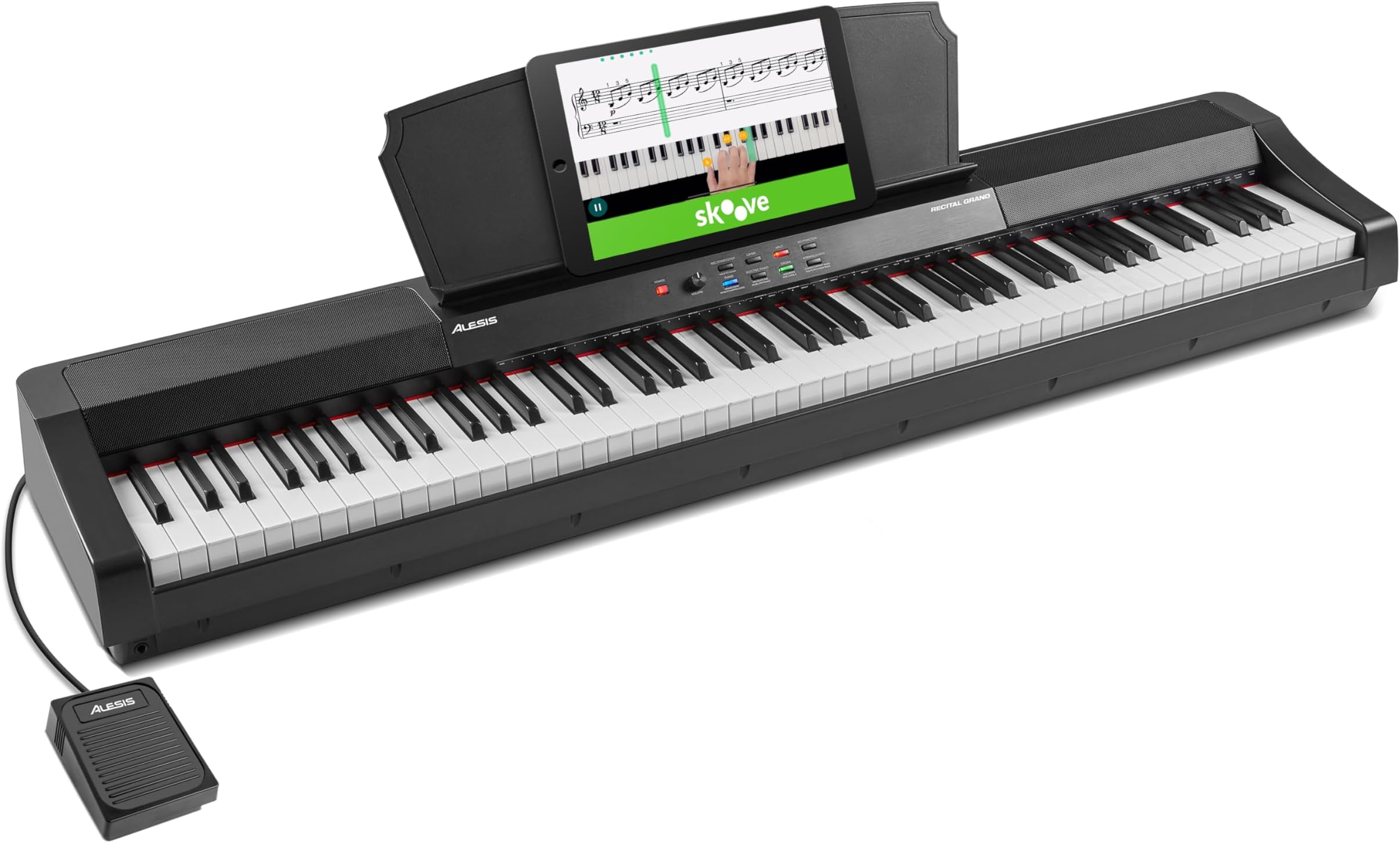 Alesis Recital Grand – 88 Key Digital Piano with Full Size Graded Hammer Action Weighted Keys, 16 Keyboard Piano Sounds and Built in Speakers
