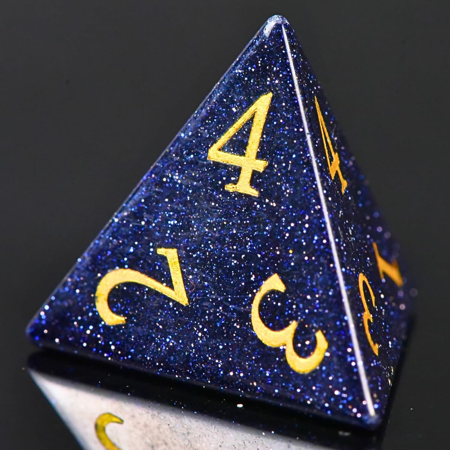 BlueSand Stone DND Dice Set with an Iron Box for DND COC Role Playing dice Games and Board Games Gift (BLUESAND Stone)