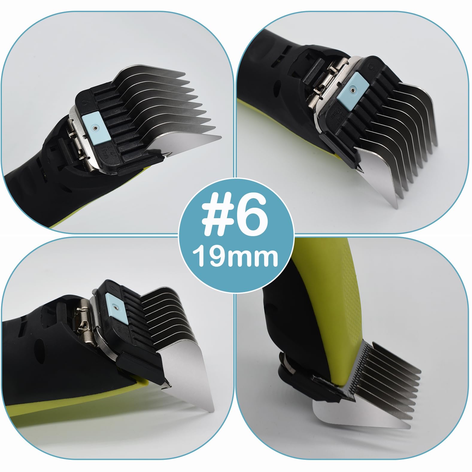 Peignes Guides Professionnels en Acier Inoxydable Type A5 16/19/22/25mm 5/8" 3/4" 7/8" 1" Compatibles Wahl KM2/5/10 Andis AG/BG Oster A5/A6