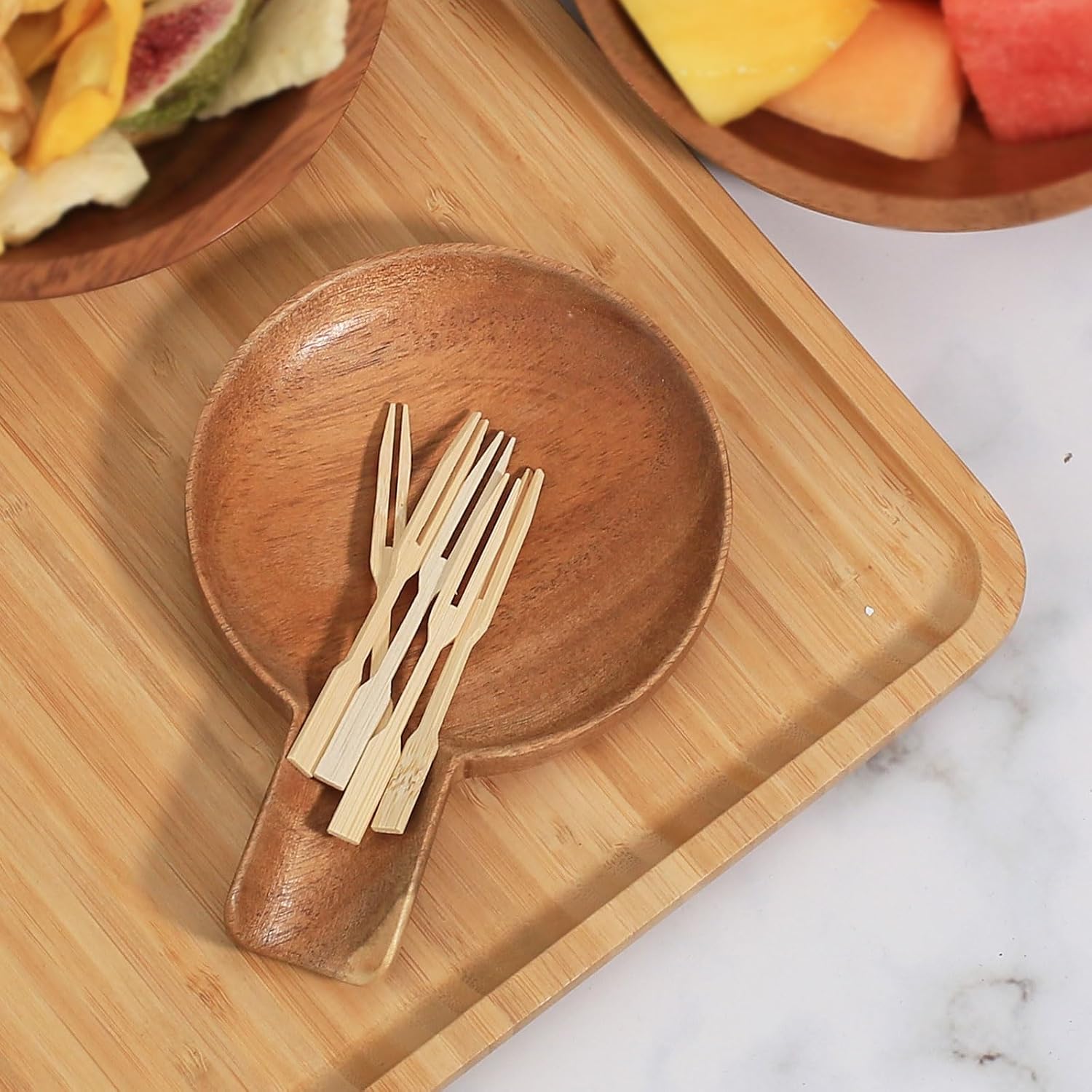 Wooden Spoon Rest for Stove Top, Acacia Wood, Round, 1 Pcs