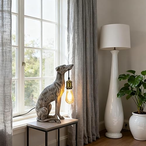 Miniatura 3 de Radiya Resin Carved Dog Table Lamp, Modern Animal Shaped Industrial Retro Desk Lamp, Suitable for Home Decoration Lighting Fixtures in Living Room