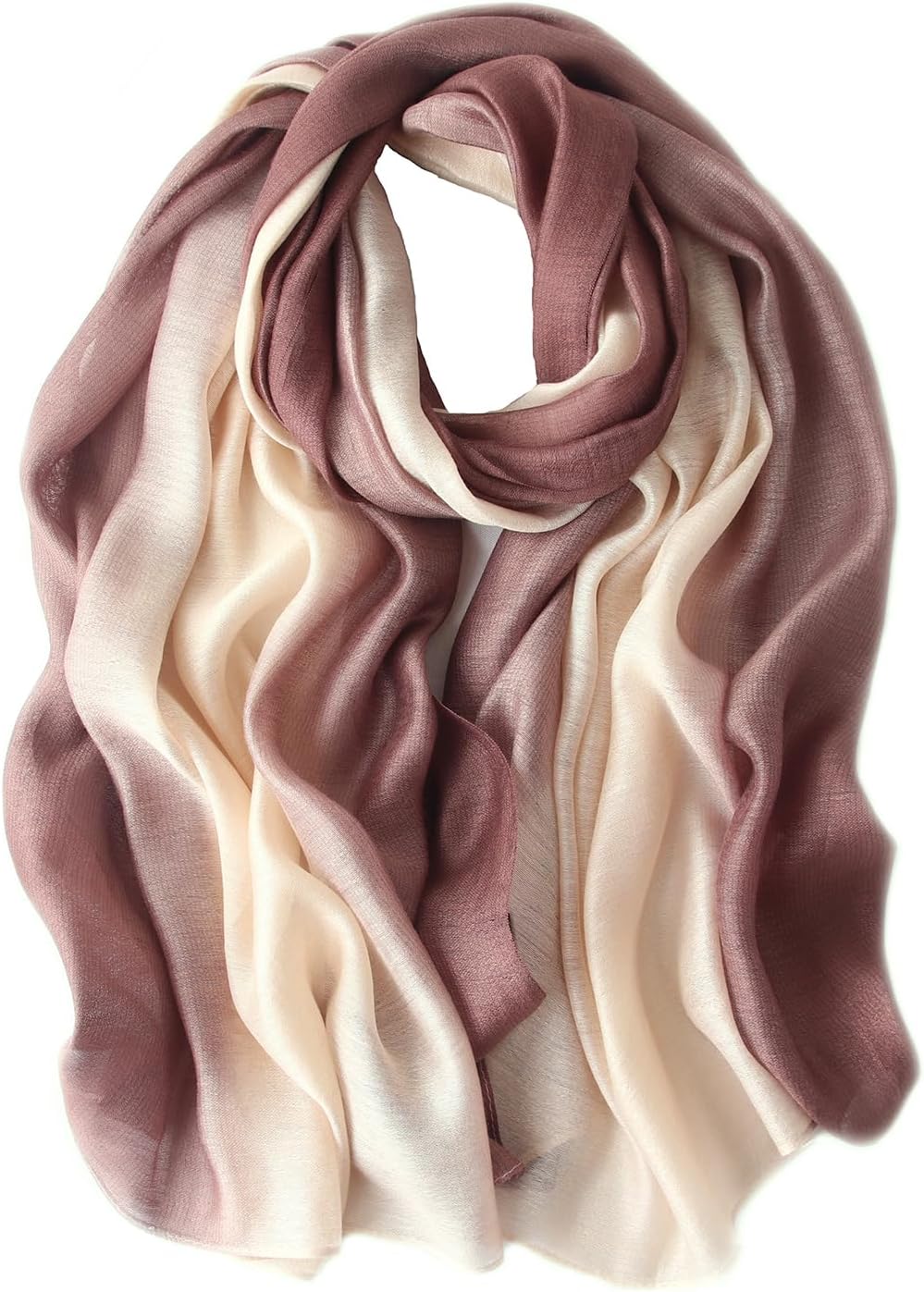 Cotton Silk Scarf Long Lightweight Scarf Elegant Soft Scarf Wraps Color Shade Scarves for Women