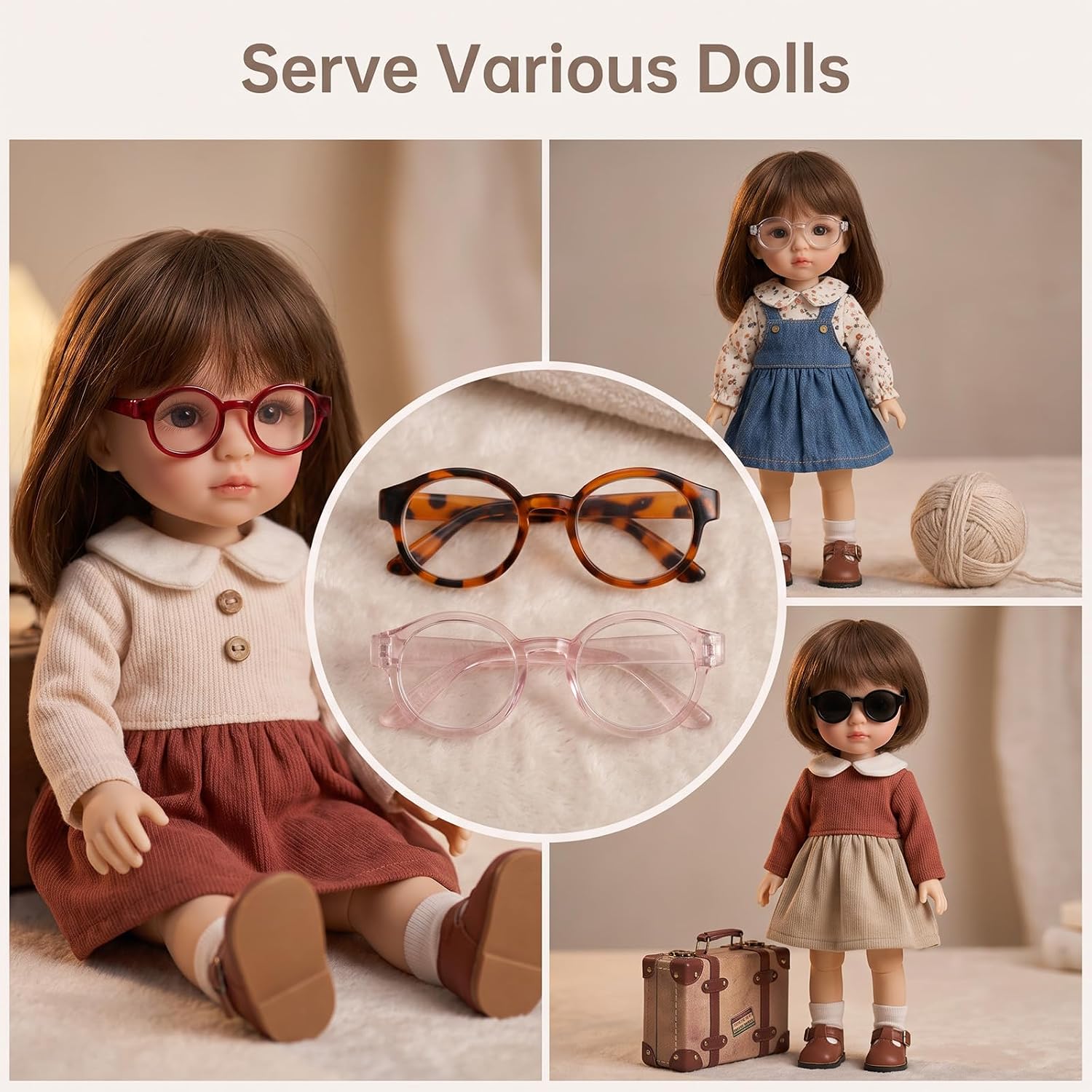 12pcs Doll Glasses,6.5 cm Cute Plastic Doll Dress up Glasses image 3